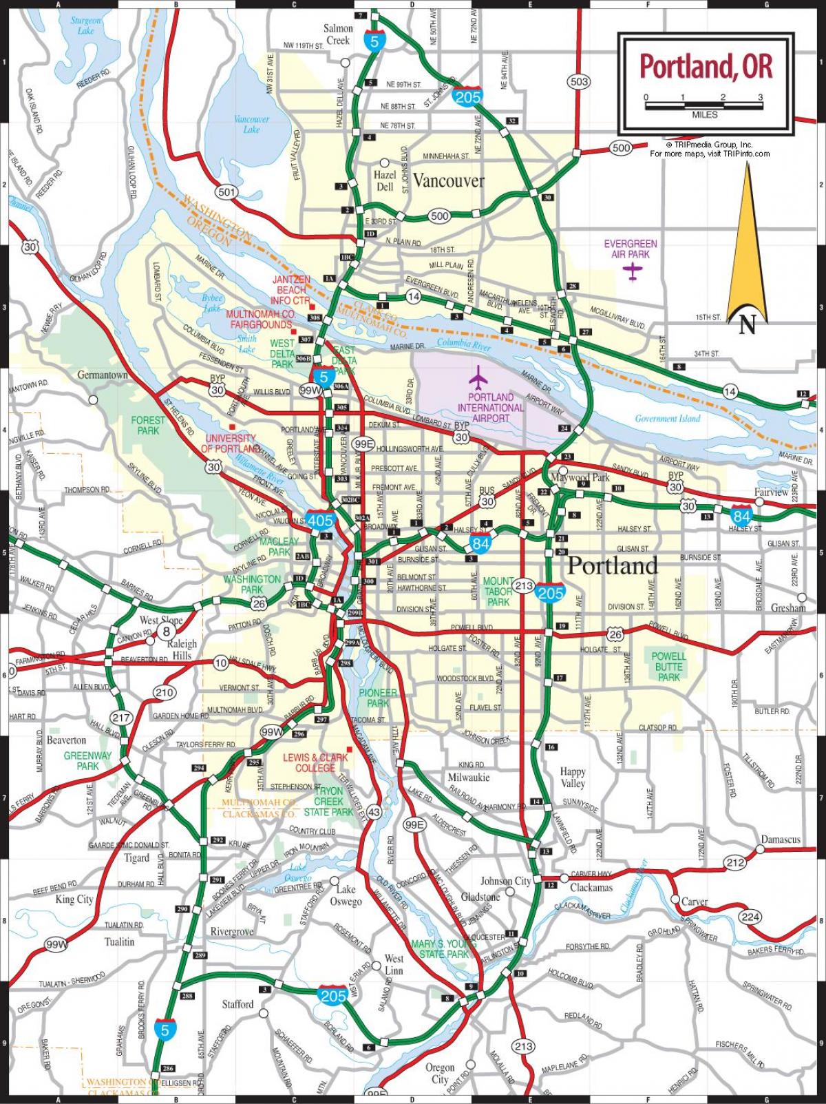 Portland, Oreqon metro xəritəsi